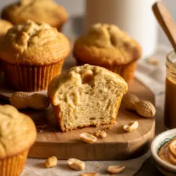 Quick Sourdough Discard Peanut Butter Muffins recipe card