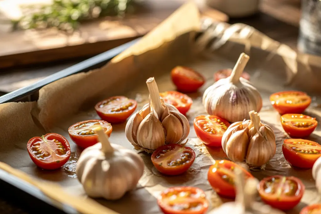 roasted-garlic-tomatoes-in-oven