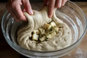 Italian Herbs and Cheese in Sourdough Bread