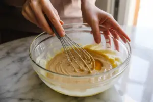mixing-sourdough-oatmeal-breakfast-bar-batter