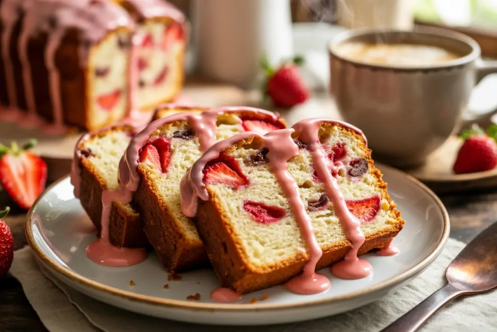 Chocolate Chip Strawberry quick bread with sourdough discard