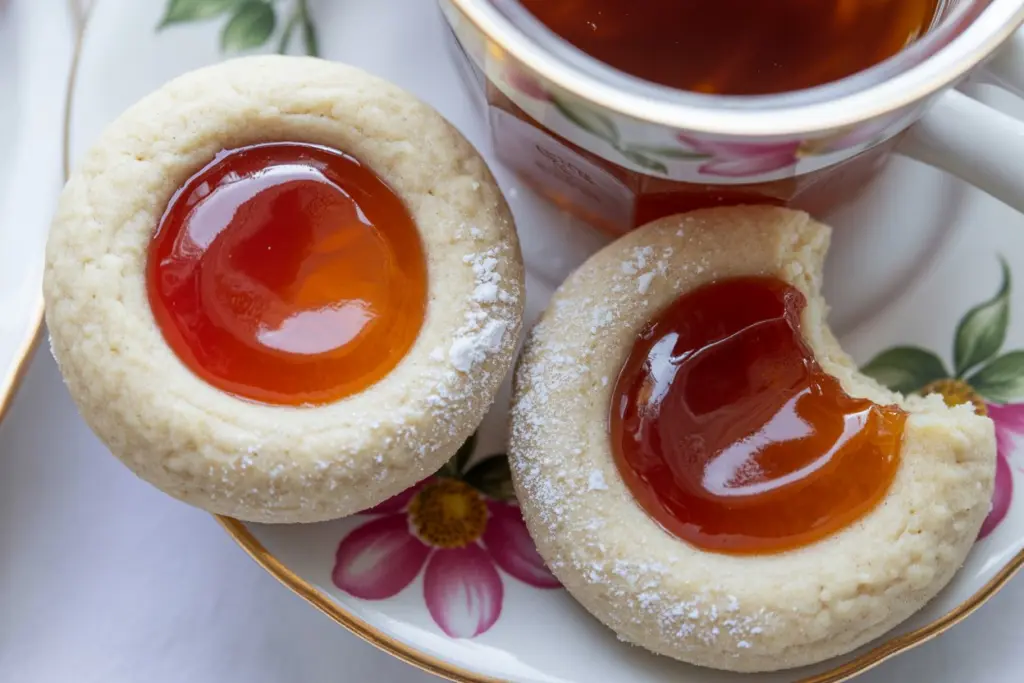 serving thumbprint sourdough discard cookies