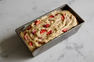 sourdough discard strawberries bread batter