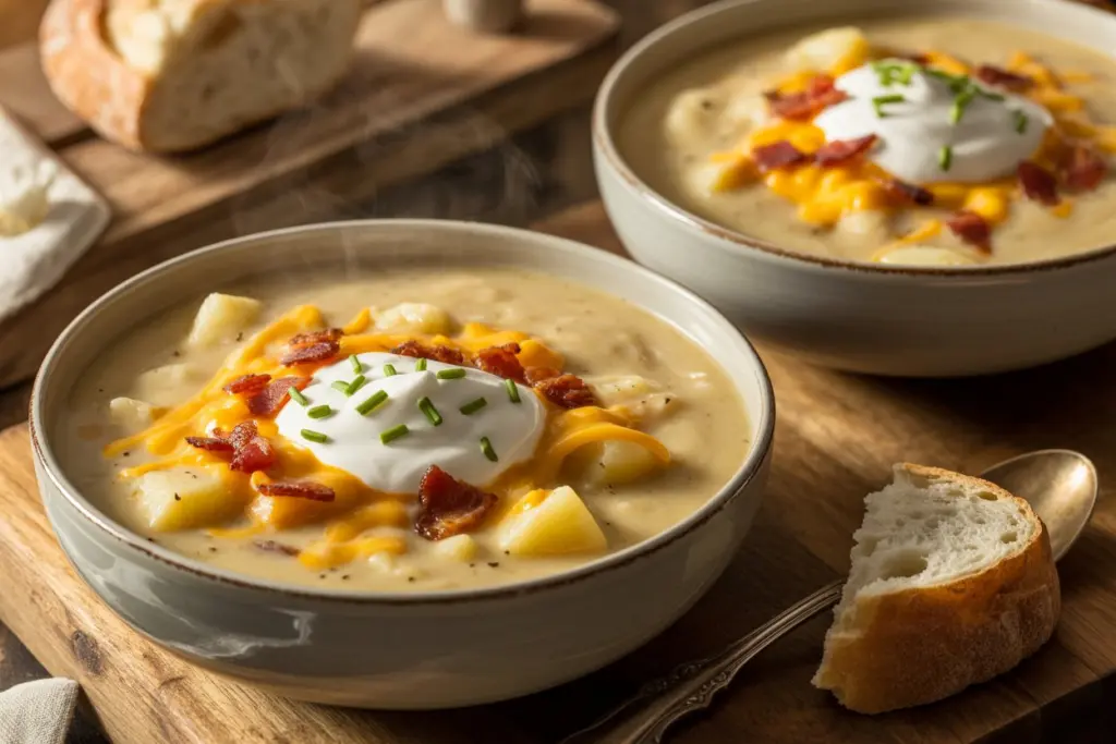 Loaded Potato Soup 4 Loaded Potato Soup Served with Toppings