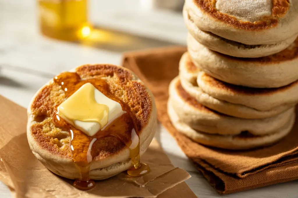 Sourdough English Muffins (Overnight Recipe) 9 Honey Whole wheat English Muffins