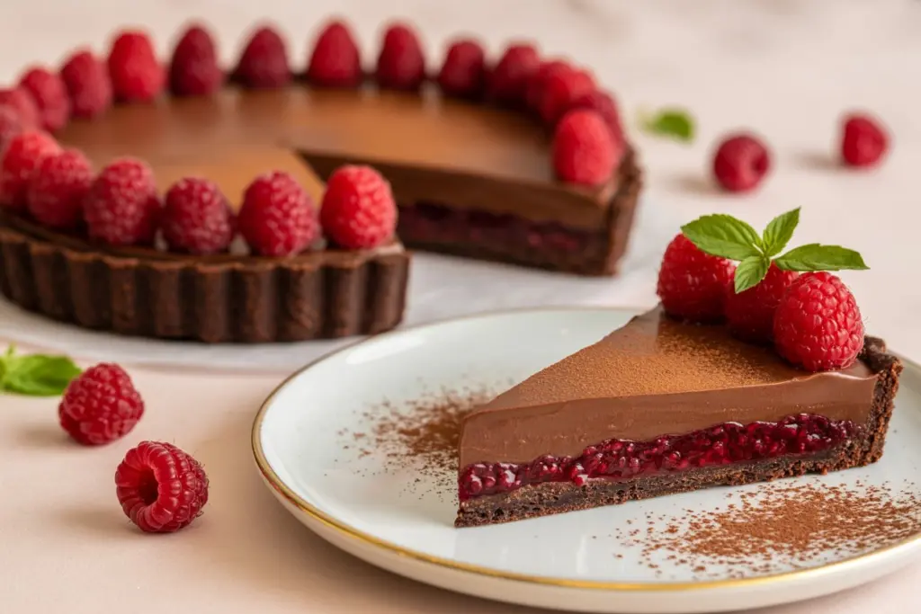 Chocolate Tart with Raspberry Jam 