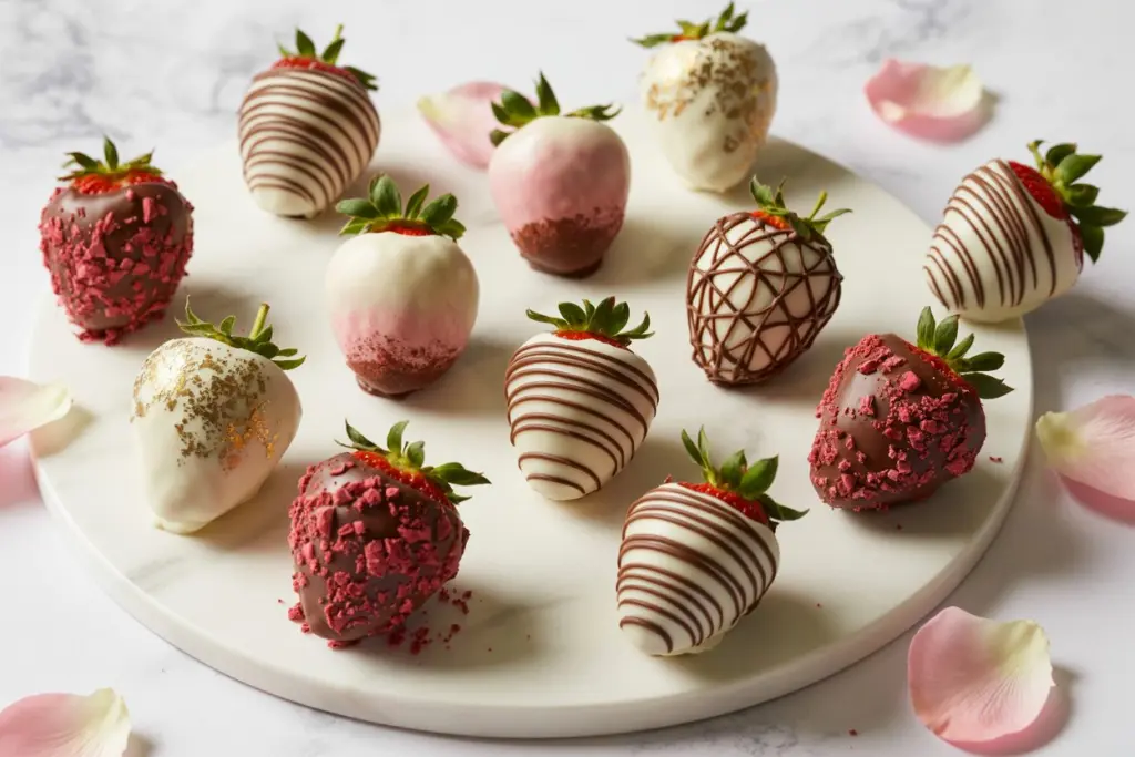 Elegant chocolate covered strawberries designs