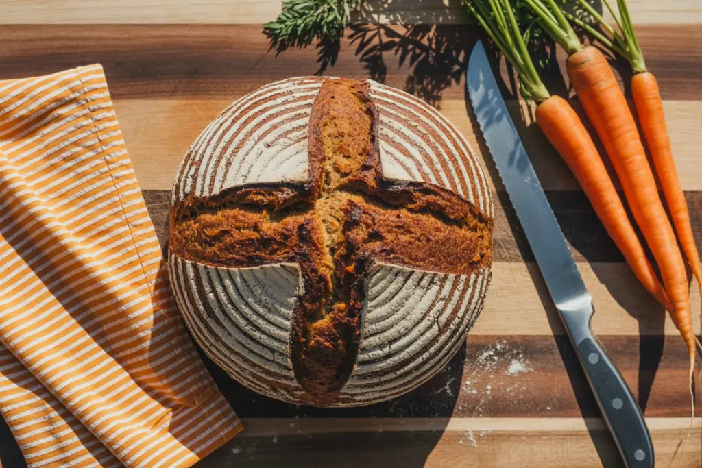 sourdough carrot bread loaf