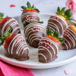 valentine's day chocolate covered strawberries recipe card