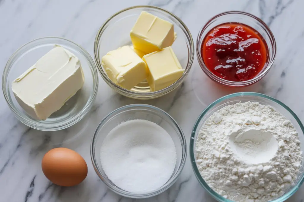 ingredients for strawberry cheesecake cookies