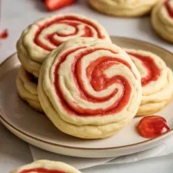 strawberry cheesecake cookies recipe card