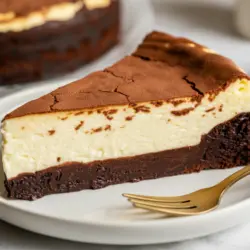 Fudgy Brownie Cheesecake recipe card