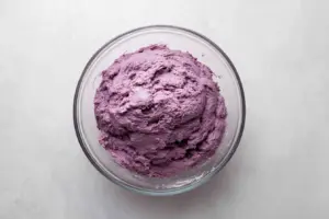 shaggy purple sweet potatoes sourdough dough
