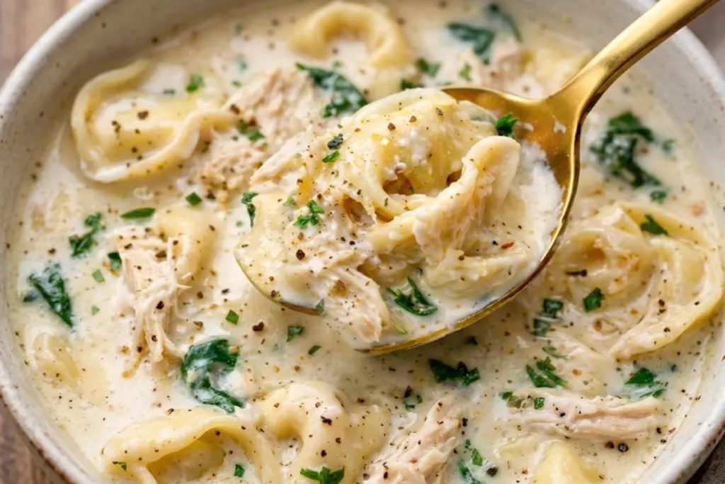 Creamy Chicken Alfredo Tortellini Soup