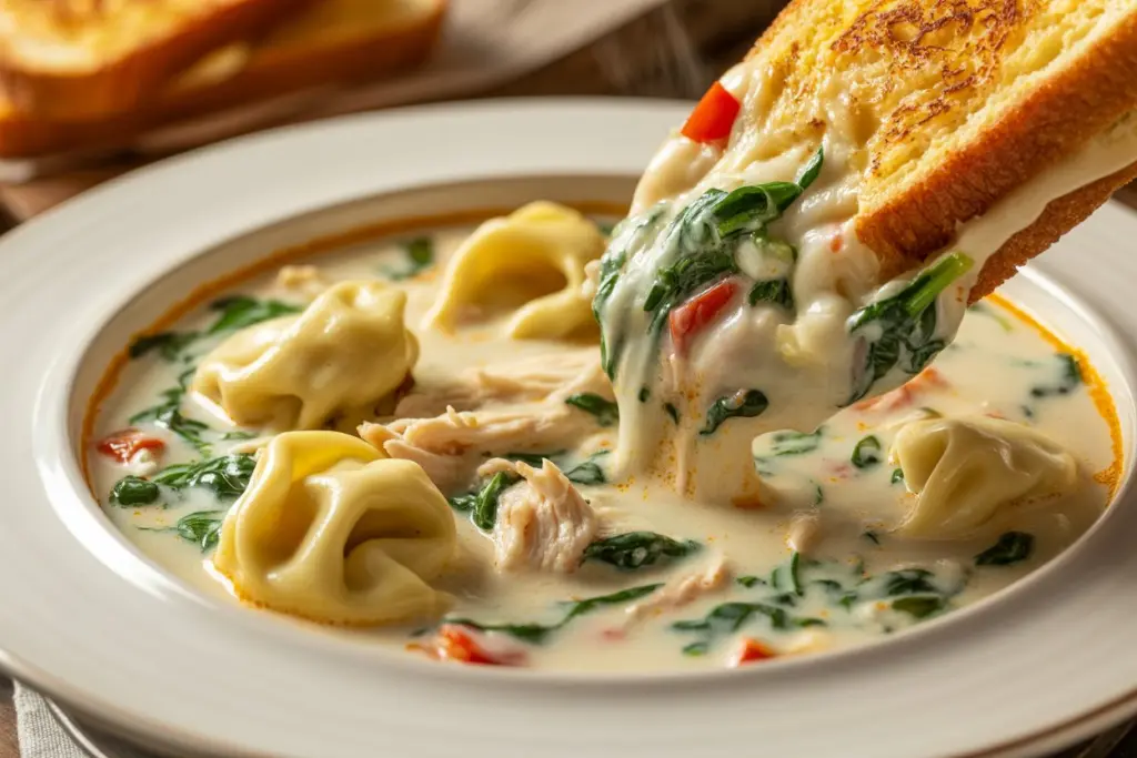 Creamy Spinach Parmesan Tortellini Soup