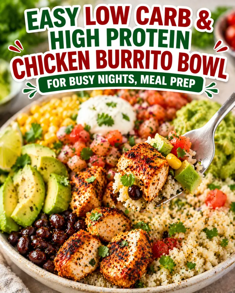 Easy low carb chicken burrito bowl