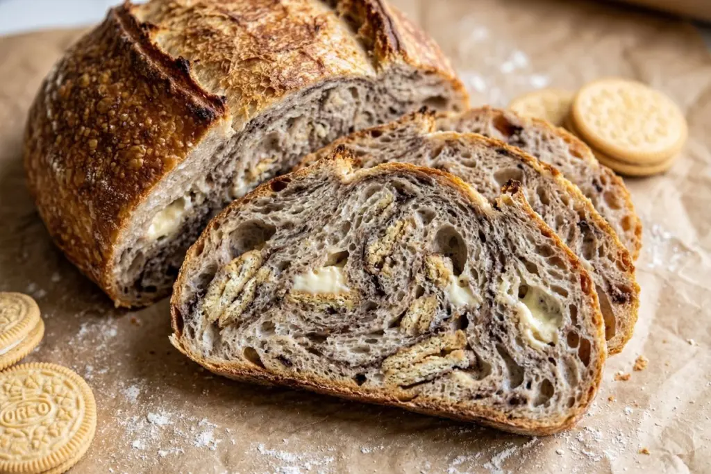 Golden Oreo Vanilla Sourdough bread