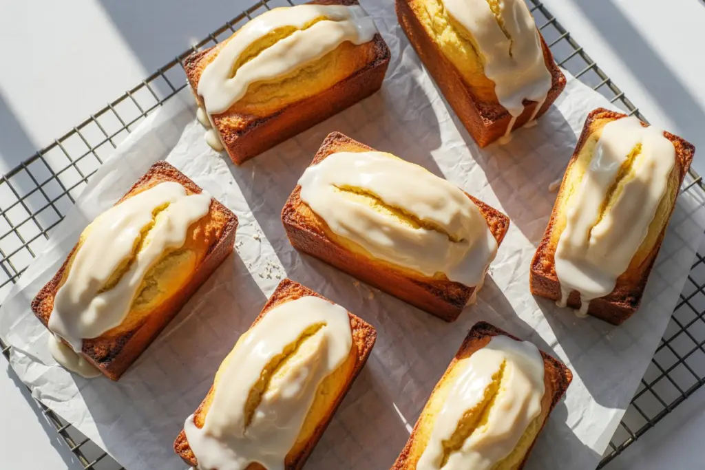 Mini sourdough discard lemon Loaf