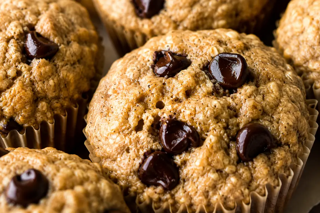Sourdough Chocolate Chip Oat Muffins