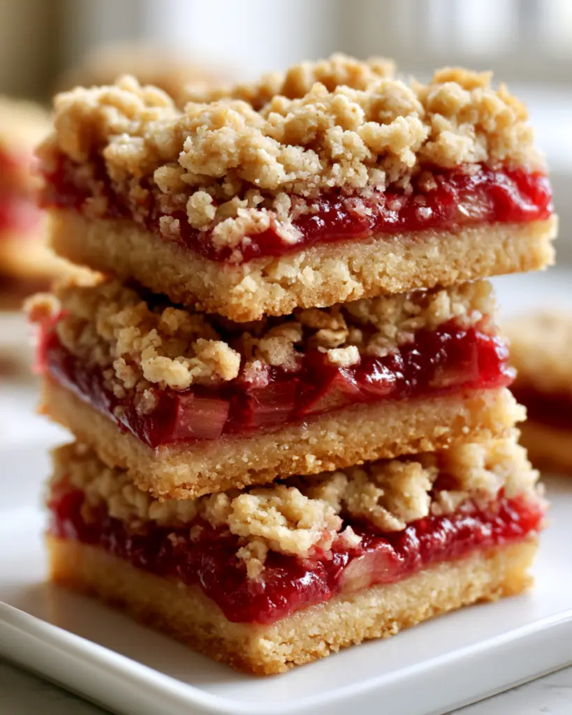 Strawberry Oatmeal Crumble Bars 15 Strawberry-Rhubarb Oatmeal Crumble Bars
