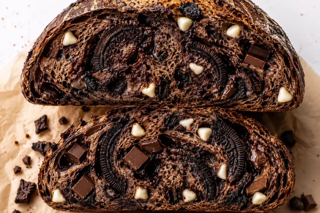 Oreo Cookies and Cream Sourdough Bread 9 Triple Chocolate Oreo Sourdough bread