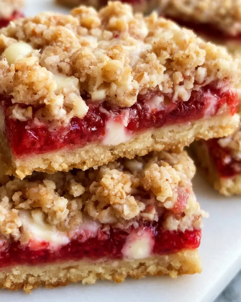 Strawberry Oatmeal Crumble Bars 16 White Chocolate Strawberry Oatmeal Bars