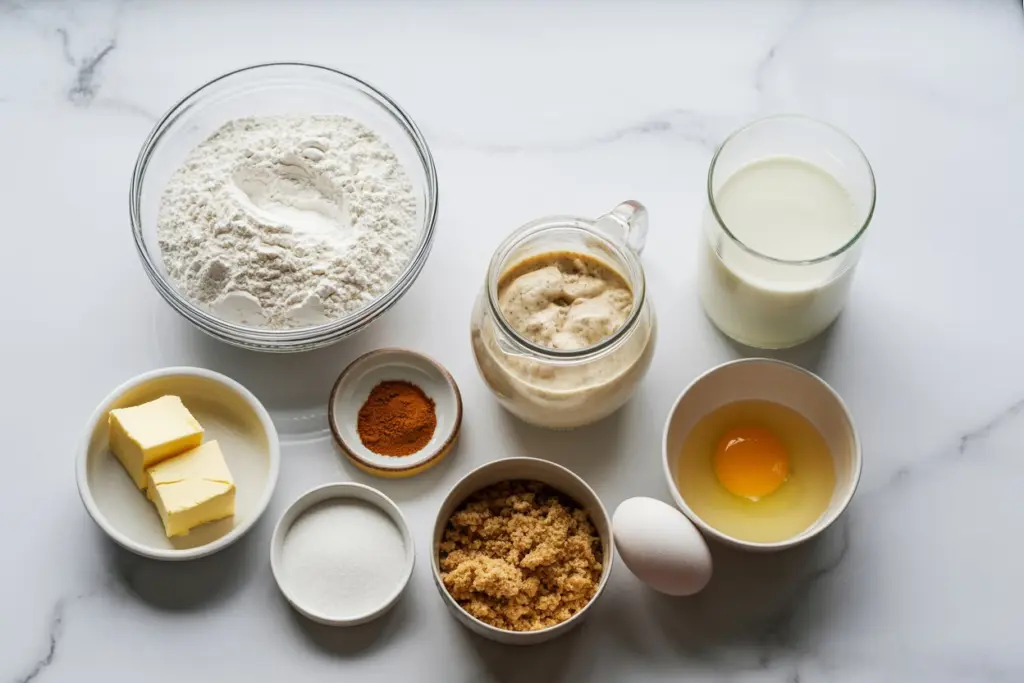 sourdough cinnamon rolls ingredients