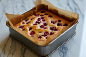 freshly baked golden brown cranberry cake