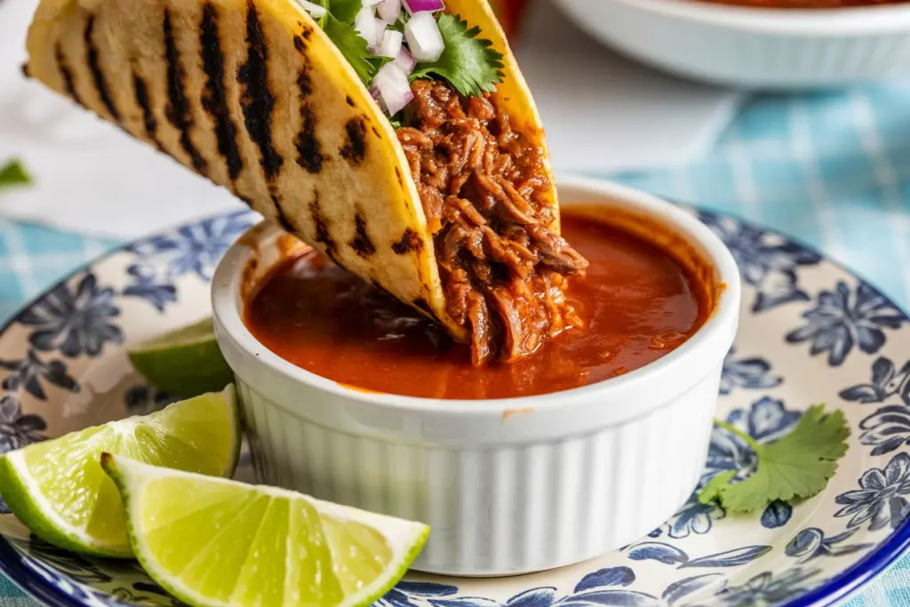 Crockpot Mexican Beef Birria 6 Crispy crockpot mexican beef birria taco