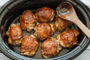 Honey Garlic Slow Cooker Chicken Thighs