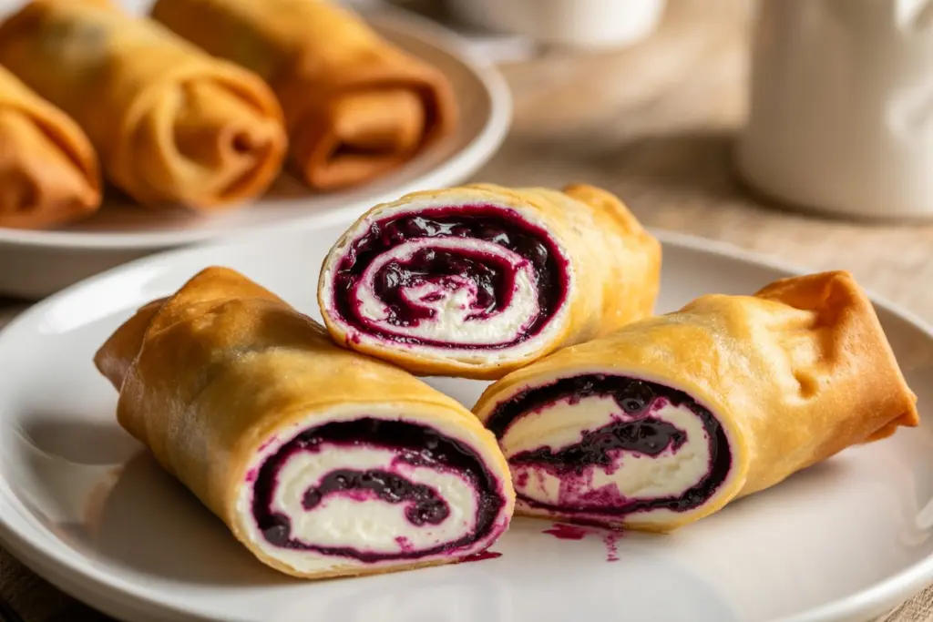 Blueberry Cheesecake Egg Rolls
