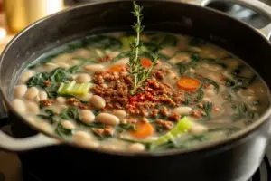 creamy white cannellini beans soup