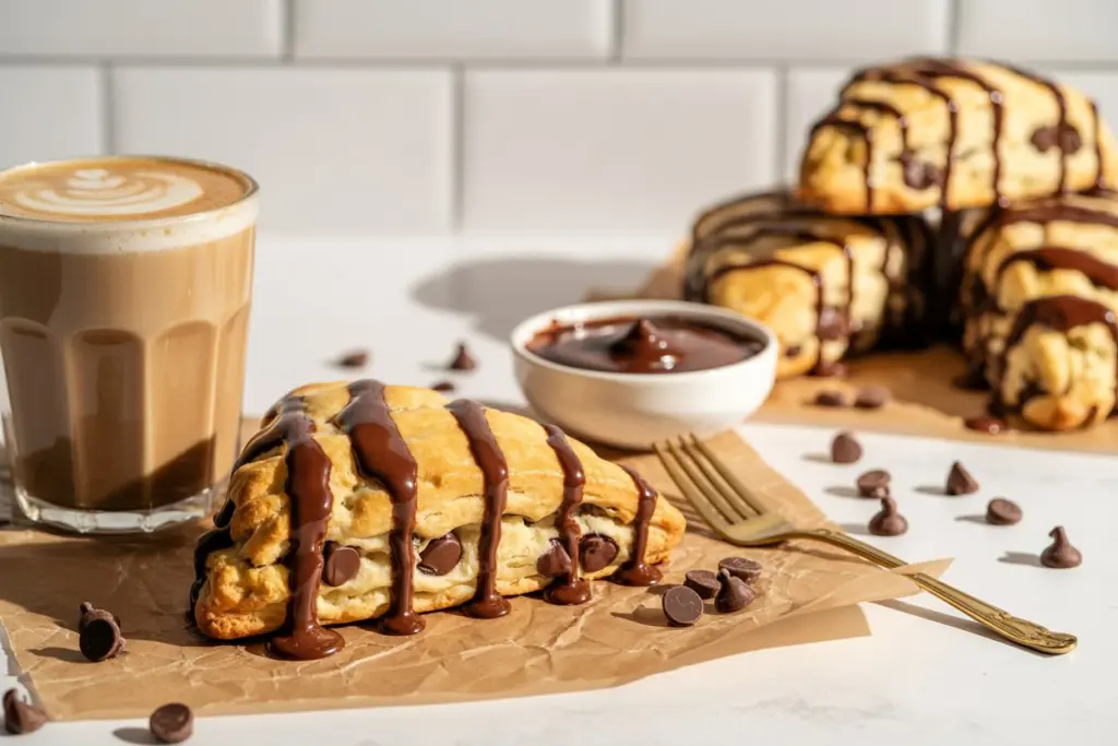 serving sourdough chocolate chip scones warm