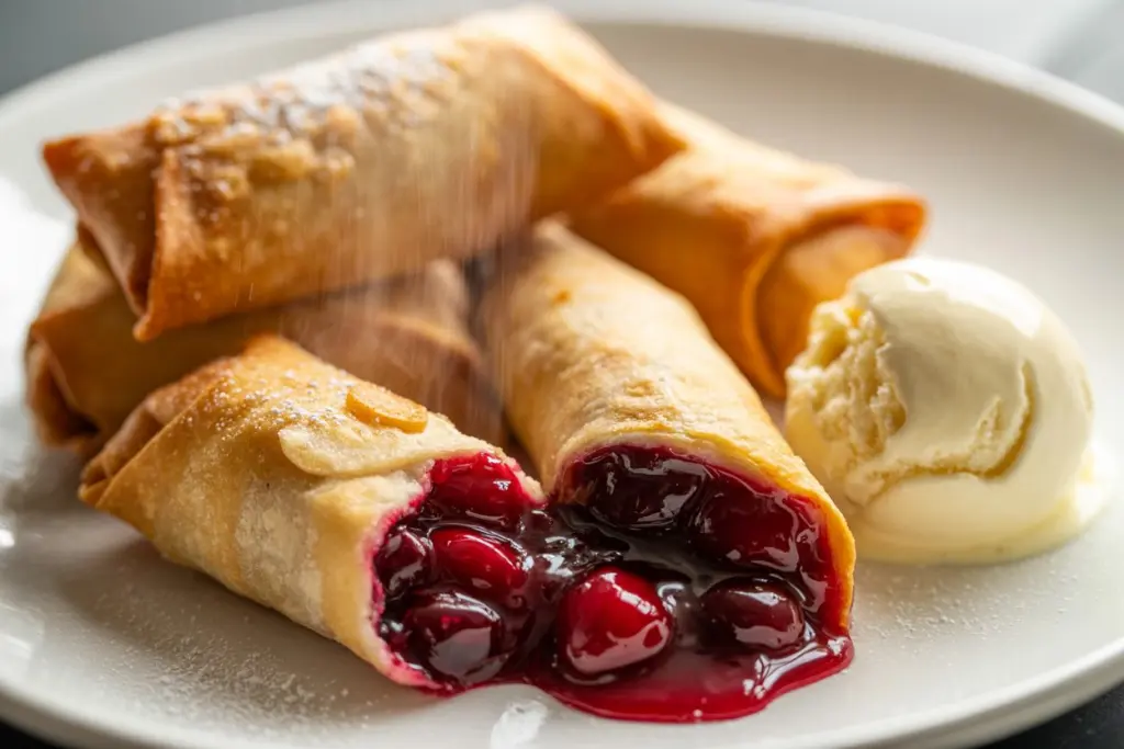 Cherry Pie Filling Egg Rolls