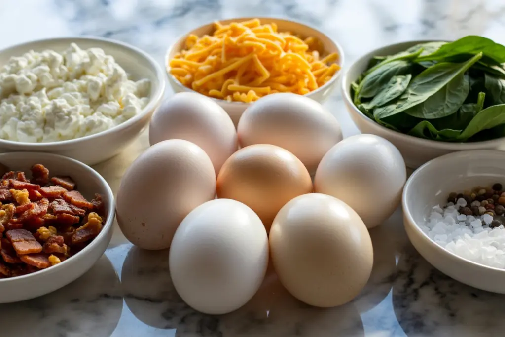 Breakfast Cottage Cheese Egg Muffins 2 ingredients for cottage cheese egg muffins