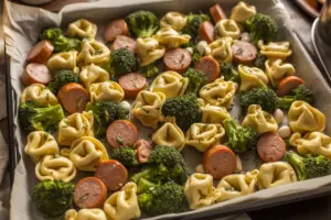 broccoli tortellini bake sheet pan