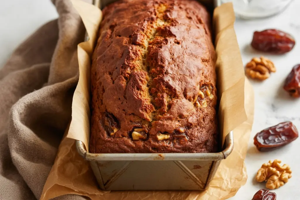 Sourdough Dates Walnut Cake Loaf 3 Sourdough dates walnut cake loaf in loaf pan