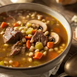 Beef Barley Soup (Crockpot or stovetop) 2 Beef Barley Soup (Crockpot or Stovetop) recipe card