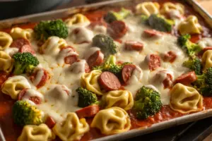 Sheet Pan Broccoli Tortellini Bake