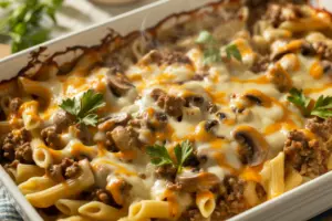 Creamy Mushroom Ground Beef Bake 11 Creamy Mushroom Ground Beef Bake