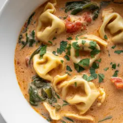 Creamy Chicken Tortellini Soup recipe card
