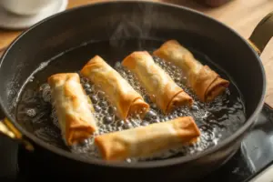 fry blueberry egg rolls