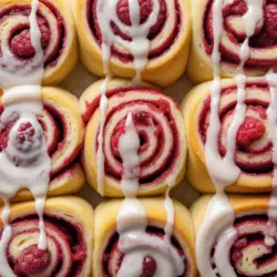 raspberry sweet rolls recipe card