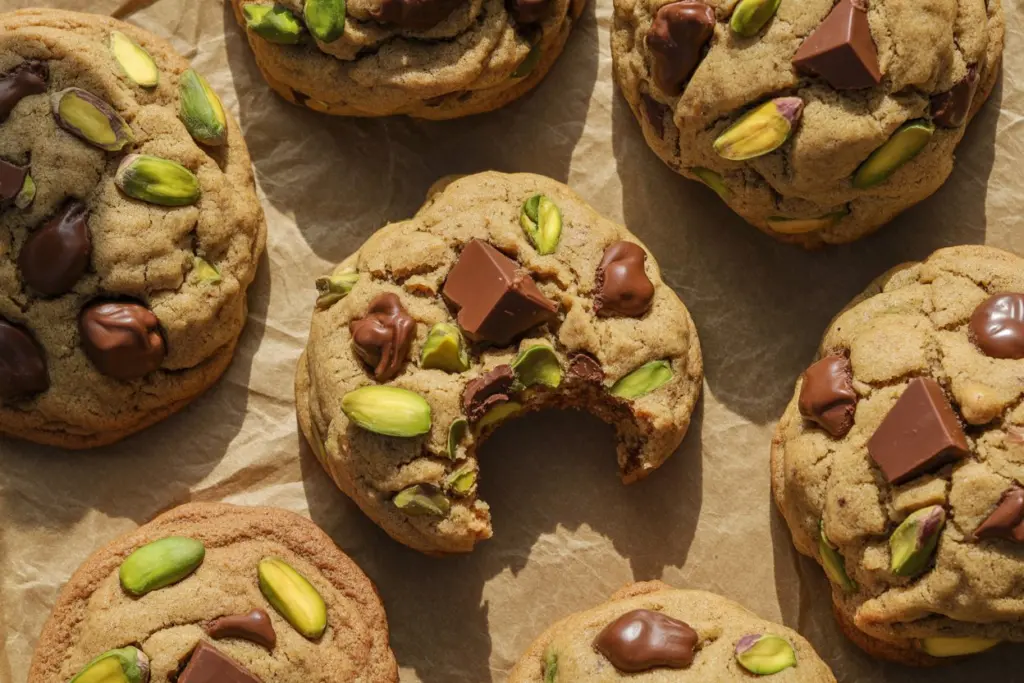 Salted Pistachio Chocolate Chunk Cookies