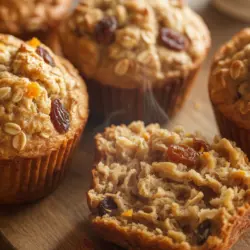 sourdough oatmeal raisin muffins recipe card