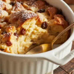 sourdough bread pudding recipe card image