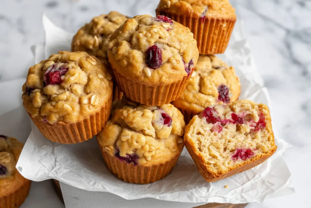 Sourdough Oatmeal Raisin Muffins 6 orange cranberry oatmeal muffins