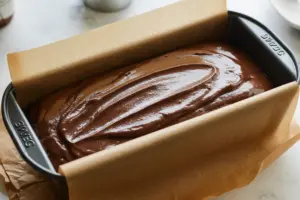 sourdough discard Chai Chocolate Loaf Cake batter
