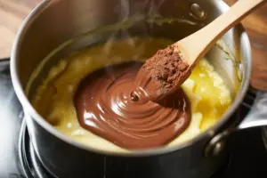 Melted butter and cocoa mixture