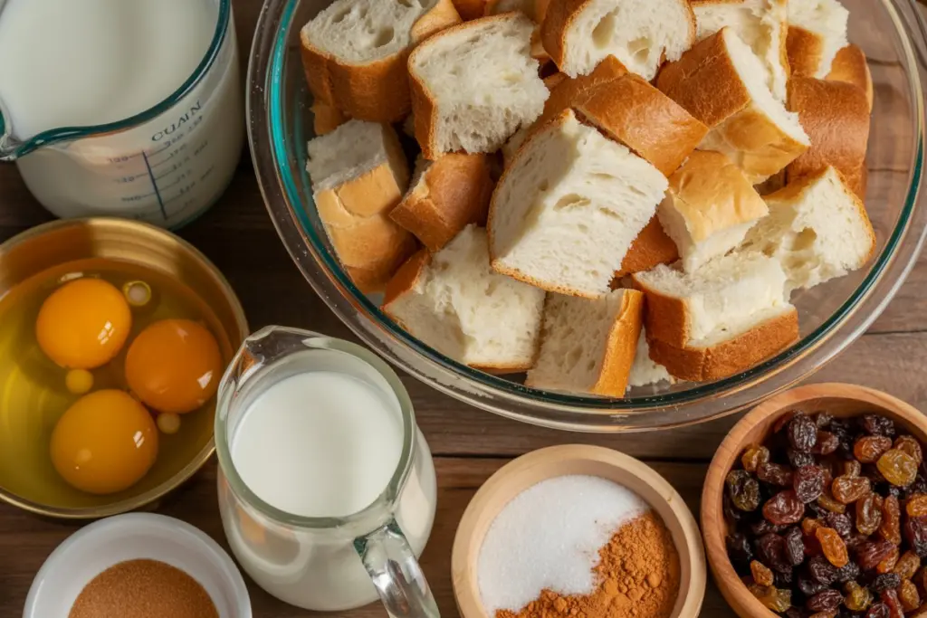 ingredients for sourdough bread pudding recipe